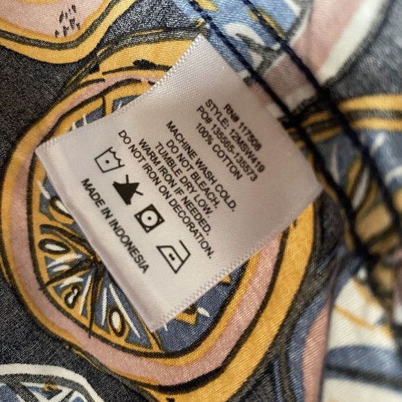 Junk Food Clothing Art Style Navy Pineapple Fruit Button Front Men Shirt Size L - Picture 9 of 16